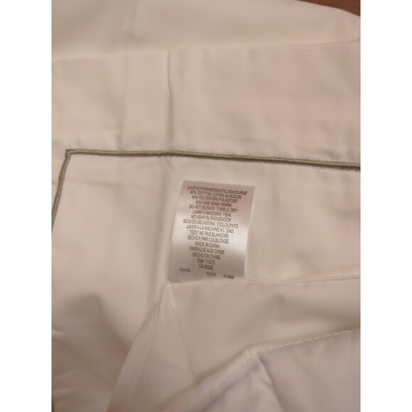 Hilton Hotel Pillowcase Sham White Sateen With Gray Stripe King Set 2 - Picture 15 of 15